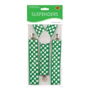 St Patrick's Day Shamrock Suspenders Braces