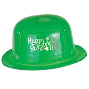 Happy St Patricks Day Green Plastic Derby Hat