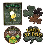 St Patricks Day Sign Cutouts Decorations Pk 4