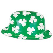 St Patrick's Day Plastic Shamrock Derby Hat