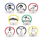 Summer Sports Mini Honeycomb Decorations 8 Pk