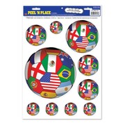 International Soccer Peel N Place Stickers – Removable World Cup Football Wall Decals Flag Ball Design Set