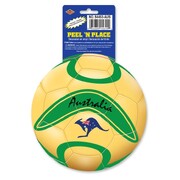 Aussie Soccer Peel & Place Sticker – Australia Themed 13.5cm Round Removable Decal (Pack of 1)