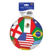 International Soccer Peel & Place Sticker – 13.5cm Round Temporary Wall & Surface Decal (Pack of 1)