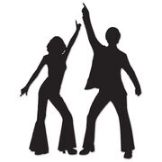 Disco Silhouettes Cardboard Cut Outs (Pk 2)