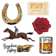 Vintage Horse Racing Melbourne Cup Cutouts Decorations Pk 6