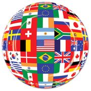 International Flags Paper Plates Large Pk 8