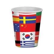 International Flags Paper Party Cups Pk 8