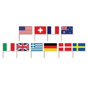 International Flags Food Cupcake Picks (Pk 50)