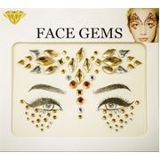 Silver & Gold Self Adhesive Face Gems Jewels