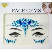 Blue Self Adhesive Face Gems Jewels