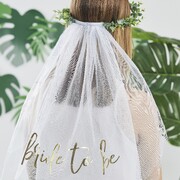 Ginger Ray Botanical Crown with Bride To Be Veil