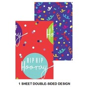 Hip Hooray & Confetti Double Sided Gift Wrap 1 Sheet