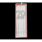 Diamante 70 Birthday Cake Topper Boxed (17cm) Pk 1