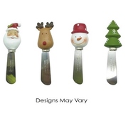 Christmas Assorted Novelty Cheese Knives (Pk 4)