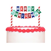 Merry Christmas Bunting Cake Topper (Pk 1)
