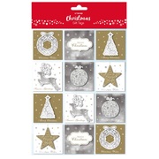 Christmas Traditional Gold & Silver Gift Tags (Pk 24)