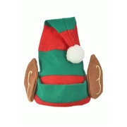 Christmas Red & Green Elf Hat With Ears