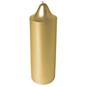 Metallic Gold Pillar Candle 7x23cm (Pk 1)