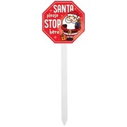 Santa Please Stop Here Christmas Garden Stake Sign 60 x 22cm