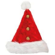Adult Plush Santa Hat with Bells