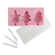 Silicone Christmas Iceblock Ice Pop Mould 3 Cavities