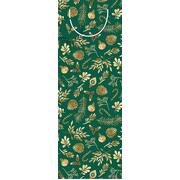 Green & Gold Christmas Icons Wine Gift Bottle Bag