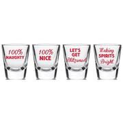 Christmas Novelty Shot Glasses Set Pk 4 Secret Santa