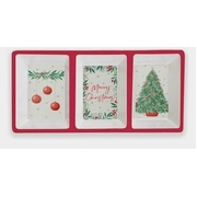 Christmas Tree Baubles 3 Section Melamine Tray 33x16cm