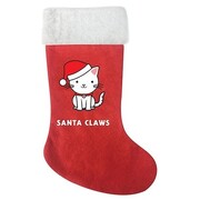Christmas Santa Claws Cat Felt Pet Stocking