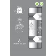 Silver & White Bauble & Tree Christmas Bon Bons 12in Pk 8