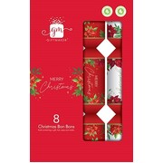 Red & White Poinsettia Christmas Bon Bons 12in Pk 8