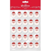 Christmas Santa Face 3D Stickers Pk 25