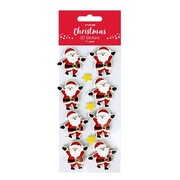 Christmas 3D Santa & Star Stickers Pk 11