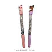 Christmas Novelty Glitter Santa or Reindeer Pen