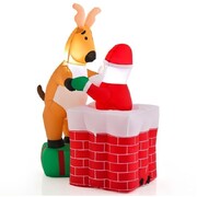 Inflatable Christmas Santa & Kangaroo Decoration With LED Lights 150cm