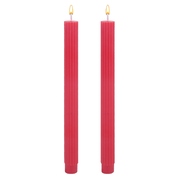 Red Tall Thin Unscented Candles 10 Hr Burn (Pk 2)