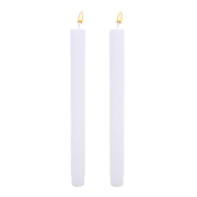 White Tall Thin Unscented Candles 10 Hr Burn (Pk 2)