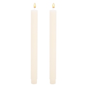 Ivory Tall Thin Unscented Candles 10 Hr Burn (Pk 2)
