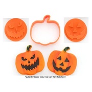 Pumpkin Cookie Cutter & 2 Face Embossers (1 Set)