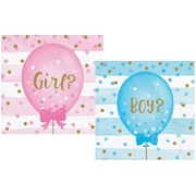 Gender Reveal Balloon 2 Ply Beverage Napkins (Pk 16)