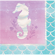 Mermaid Shine 2 Ply Cocktail Napkins (Pk 16)