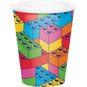 Block Bash Paper Party Cups 266ml Pk 8