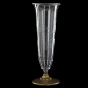 Plastic Champagne Flutes - 125ml Gold Base Pk 100 