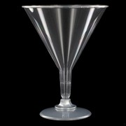 Plastic Cocktail Glasses - 220ml Silver Base Pk100