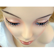 Black Criss Cross Eyelashes with Diamantes (1 Pair)