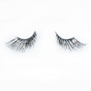 Long Silver & Black Tinsel Eyelashes With Glue (1 Pair)