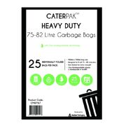 Heavy Duty Black Plastic Garbage Bags 75-82L 760x920mm (Pk 25)