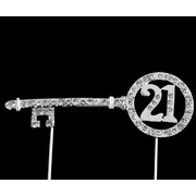 21 Key Diamante Cake Topper Decoration Pk 1