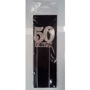 50th Birthday Diamante Cake Topper Decoration (6cm) Pk 1